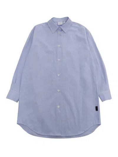 Aspesi Chemisier Striped Dress In Light Blue