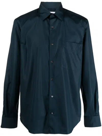 Aspesi Chest-pocket Cotton Shirt In Blue