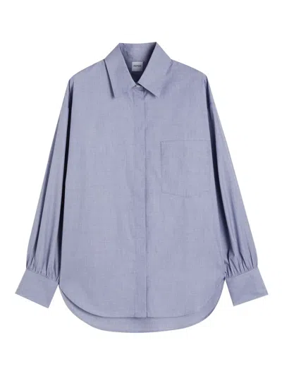 Aspesi Cotton Pinpoint Masculine Shirt In Blue