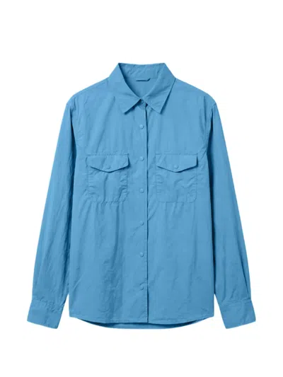 Aspesi Chest-pocket Shirt Jacket In Blue