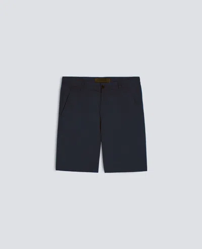 Aspesi Chino Bermuda Shorts In Cotton And Linen Gabardine In Blue