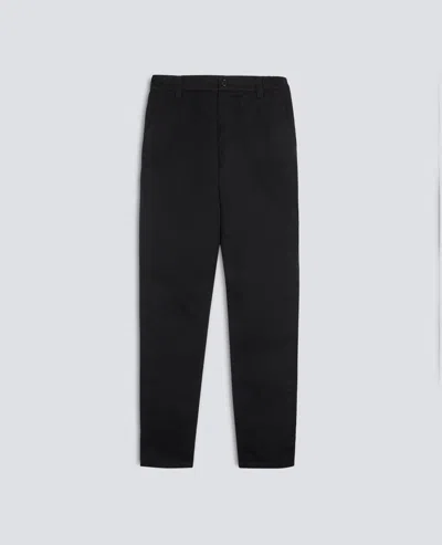 Aspesi Chino Trousers In Cotton And Linen Gabardine In Black