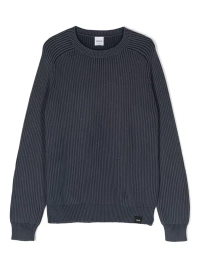 Aspesi Kids' Chunky-ribbed Jumper In Blue
