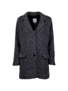 Aspesi Chunky-knit Single-breasted Coat In Multi