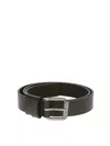 Aspesi Leather Belt In Black