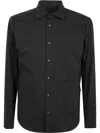 Aspesi Long Sleeve Snap Button Shirt In Black