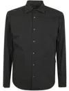 Aspesi Minimalist Black Cotton Shirt With Classic Collar In Black