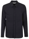Aspesi Long-sleeved Navy Shirt With Central Button Closure In Black