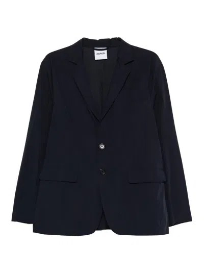 ASPESI CLASSIC BLAZER IN NAVY BLUE COTTON