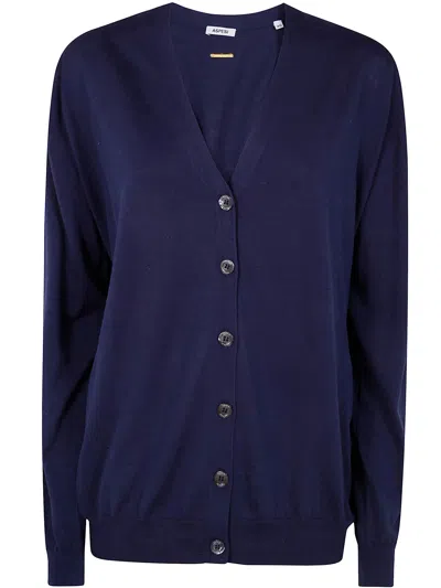 Aspesi Classic Cardigan In Navy