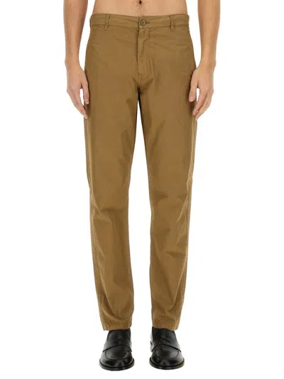 Aspesi Mid-rise Corduroy Trousers In Brown