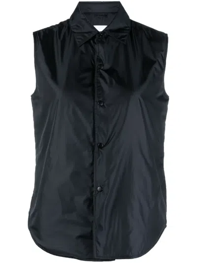 Aspesi Classic-collar Sleeveless Gilet In Blue