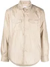 Aspesi Classic-collar Press-stud Shirt Jacket In Neutrals