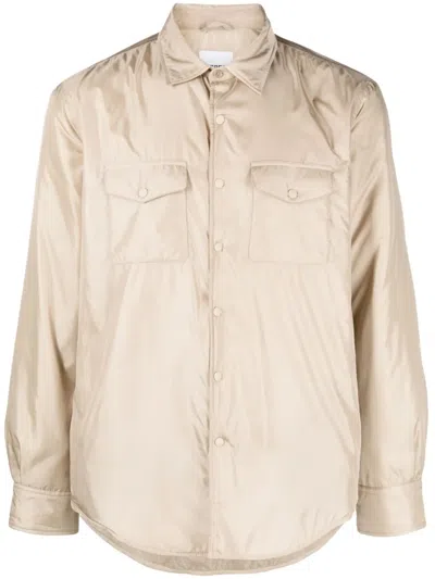 Aspesi Classic-collar Press-stud Shirt Jacket In Neutrals