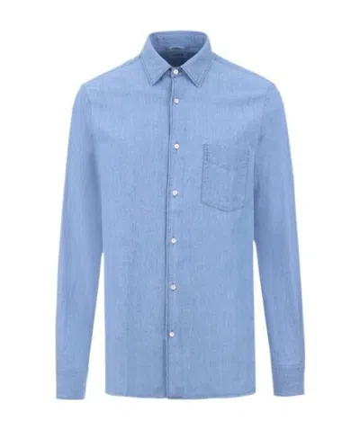 Aspesi Classic Denim Shirt In Blue