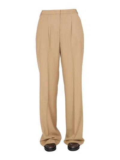 Aspesi Classic Gabardine Trousers For Women In Brown