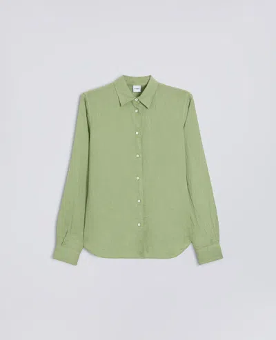 Aspesi Classic Linen Shirt In Green