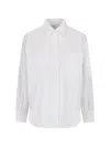 Aspesi Long Sleeves Collared Neck Chest Pocket Top In Bianco / White