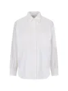 Aspesi Long Sleeves Collared Neck Chest Pocket Top In White