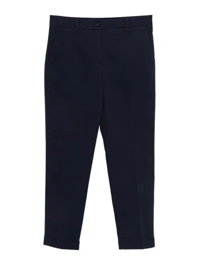 Aspesi Classic Trousers In Navy Blue Cotton
