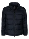 Aspesi Quilted Long-sleeved Down Jacket In Navy