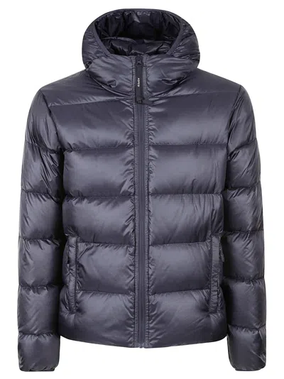 Aspesi Classic Zipped Puffer Jacket In Navy