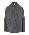 Aspesi Hooded Button-fastening Jakcet In Gray