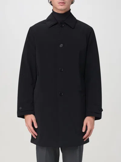 Aspesi Man Overcoat & Trench Coat Midnight Blue Size L Virgin Wool, Polyurethane In Schwarz