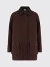 Aspesi Corduroy Collar Long Sleeve Coat In Brown
