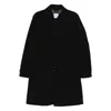 Aspesi Spread-collar Single-breasted Coat In Black