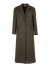 Aspesi Three-button Wool Coat In Green