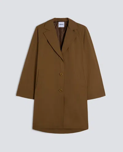 Aspesi Coat Lined In Cotton And Polyester Canvas In Brown