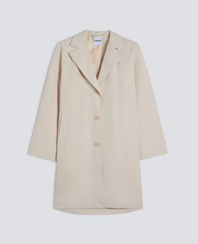 Aspesi Coat Lined In Cotton And Polyester Canvas In Neutral