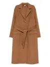 Aspesi Belted Wool Coat In Brown