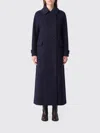Aspesi Double-breasted Wool Coat In Blue