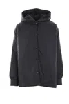Aspesi Relaxed Fit Black Polyamide Jacket With Hood In Black