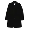 Aspesi Spread-collar Single-breasted Coat In Black