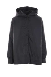 Aspesi Relaxed Fit Black Polyamide Jacket With Hood In Black