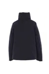 Aspesi Cotton Blend Jacket With High Collar And Flap Pockets In Blue
