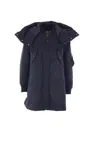 Aspesi Drawstring Hooded Padded Coat In Blue