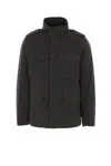 Aspesi High-collar Padded Field Jacket In Brown