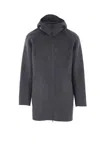 Aspesi Hooded Double-slider Zip Coat In Gray