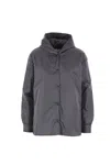 Aspesi Long-sleeved Button-up Hooded Jacket In Gray