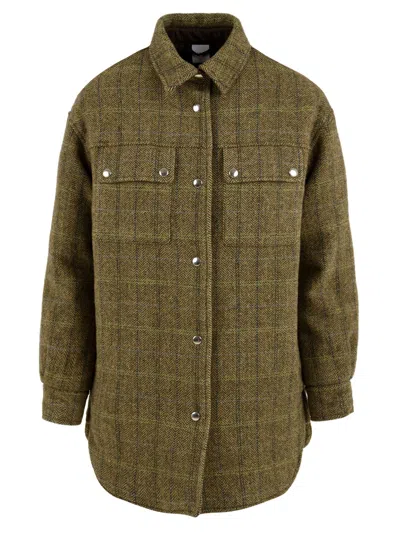 Aspesi Coats Grey In Green