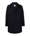 Aspesi Button-fastening Coat In Blue