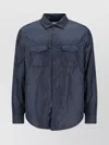 Aspesi Collared Neck Flap Pockets Long Sleeves Jacket In Blue