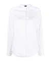 Aspesi Collarless Button-up Shirt In White
