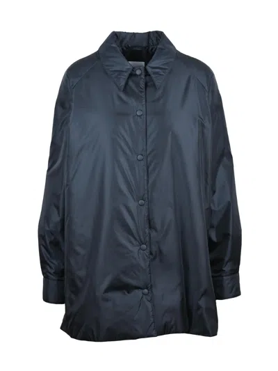 Aspesi Colors Puff Sleeves Padded Polyamide Shirt In Blue