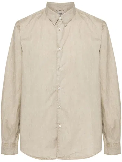 Aspesi Long-sleeve Cotton Shirt In Brown