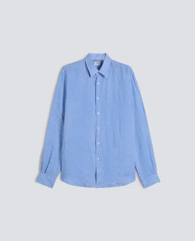 Aspesi Comma Shirt In Faded Linen In Blue